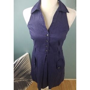 Anne Klein Navy Halter Dress size 4